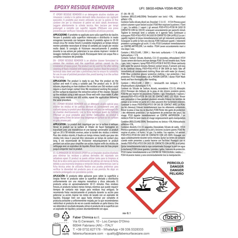EPOXY RESIDUE REMOVER - SCATOLA